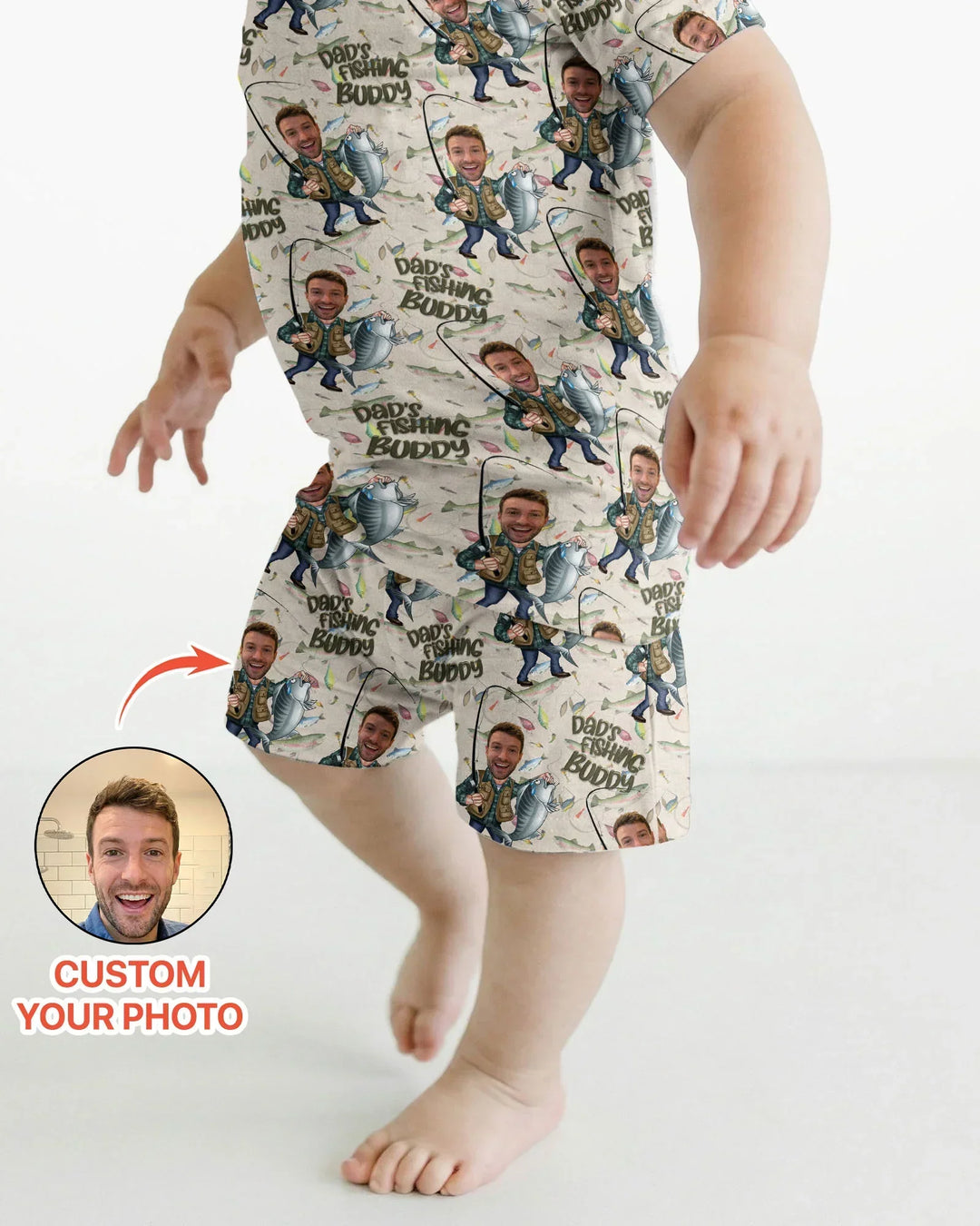 Zweiteiliges Pyjama-Set mit kurzen Ärmeln und Shorts im Sommer-Design