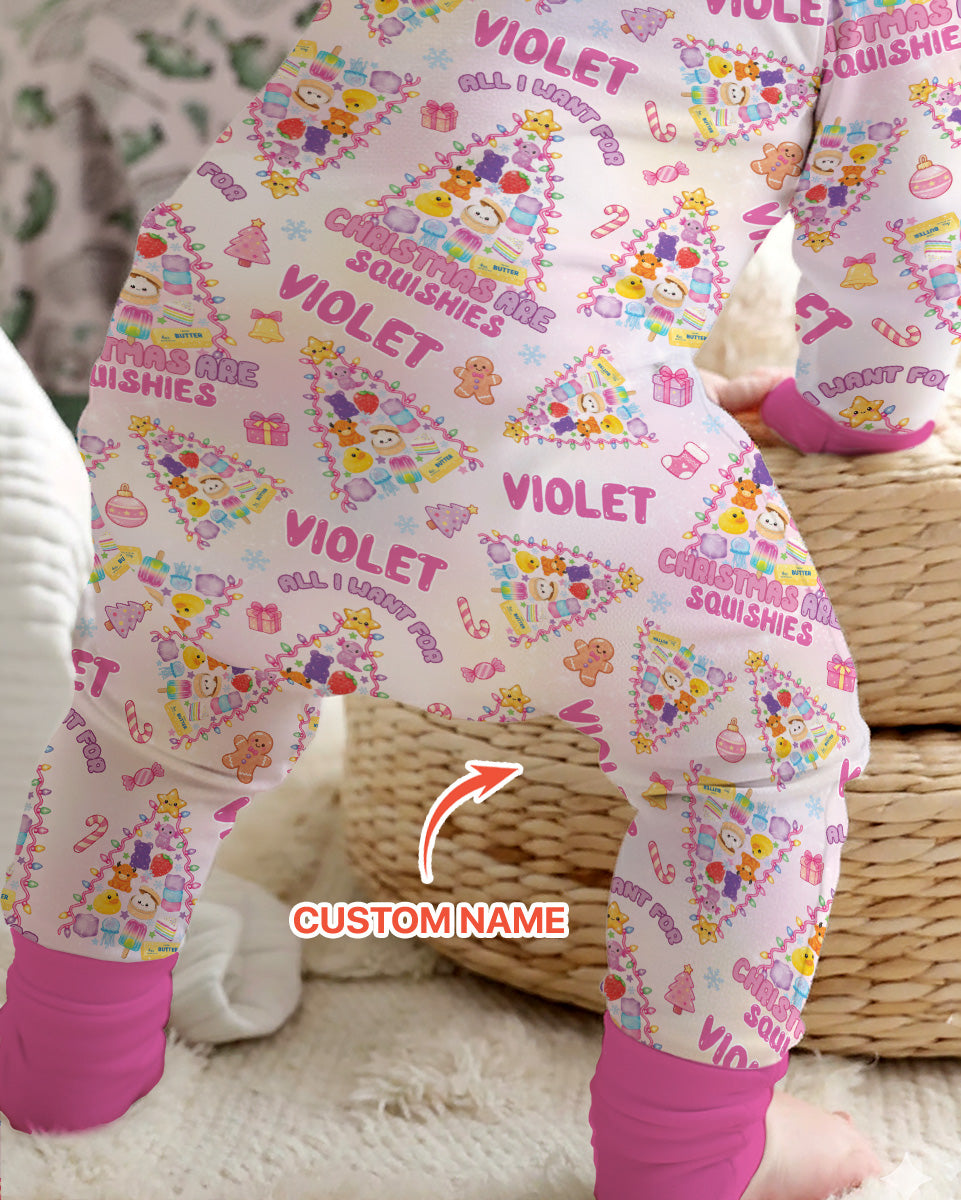 Custom Name All I Want For Christmas Are Squishies Bamboo Convertible Zippy
