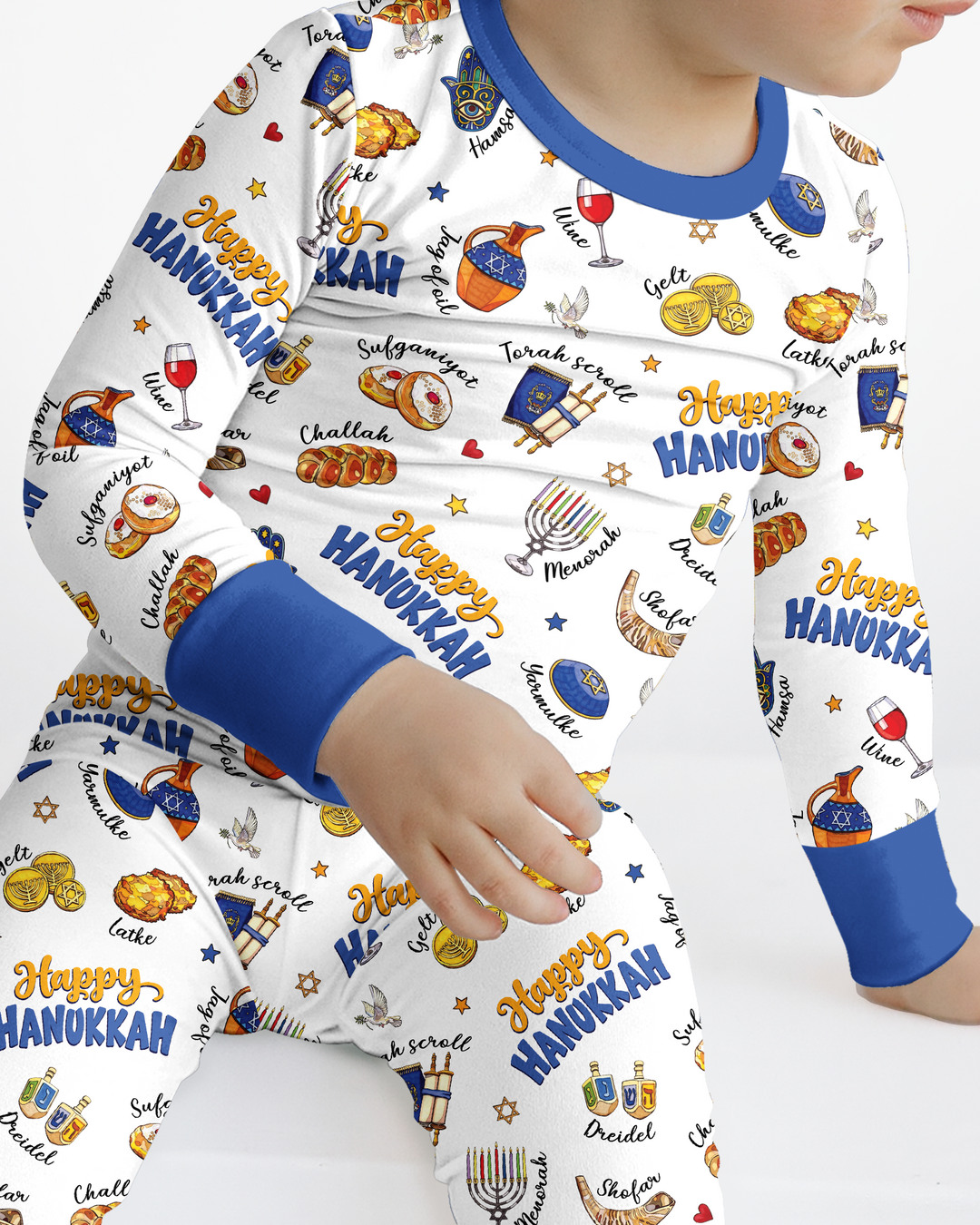 Tis The Season Hanukkah Bamboo Two Piece Long Sleeve Pajama Set