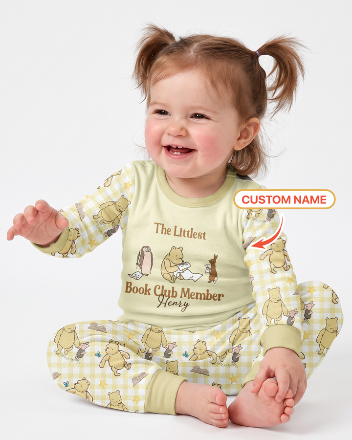 Custom Name Littlest Book Club Member Bamboo Two Piece Long Sleeve Pajama Set