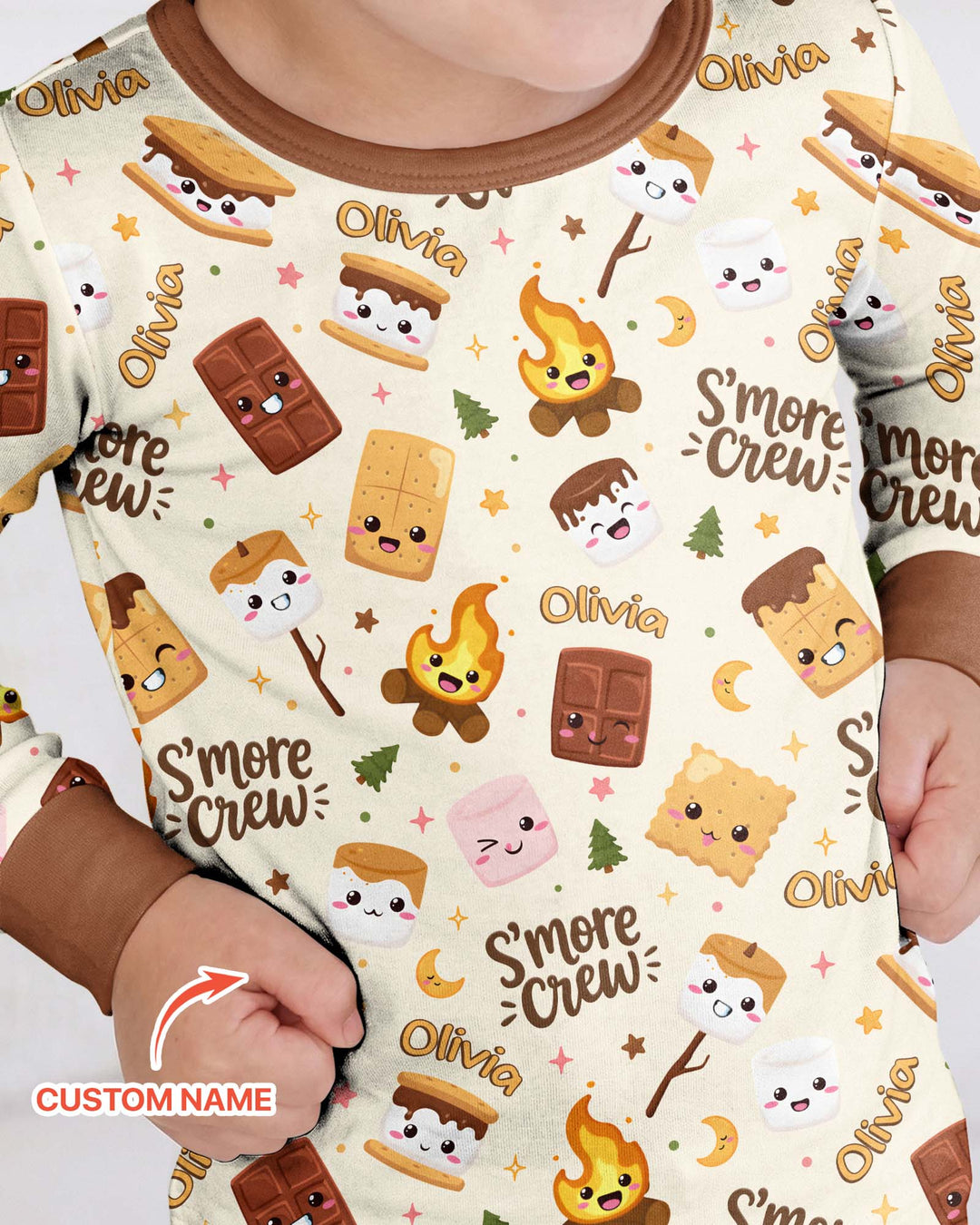 Zweiteiliges Langarm-Pyjama-Set mit Sommerfrüchten
