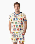 2026 Soccer World Jersey Flag Family Matching Bamboo Men Short Sleeve Short Pajama Set