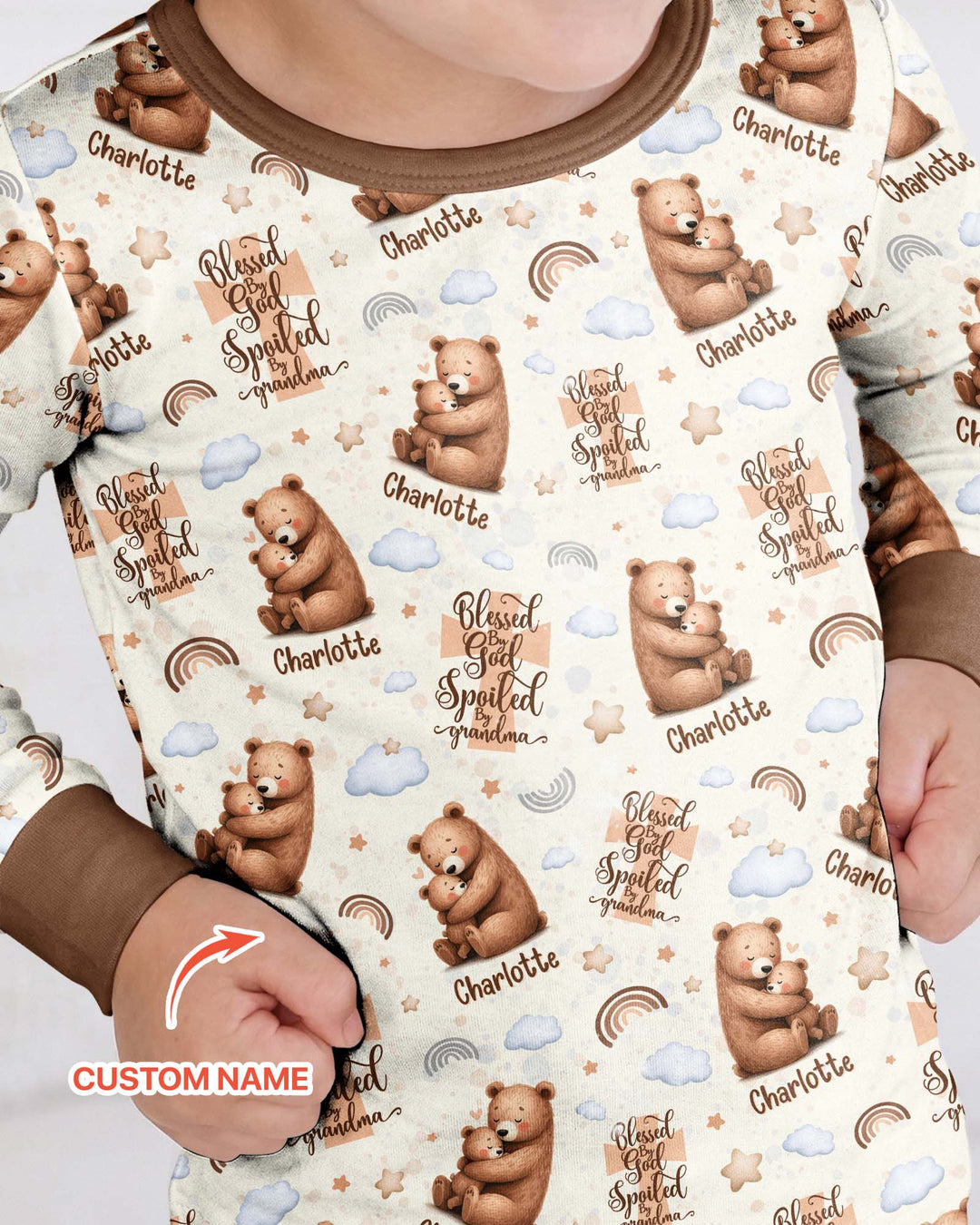 Zweiteiliges Langarm-Pyjama-Set mit Sommerfrüchten