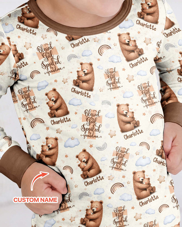 Zweiteiliges Langarm-Pyjama-Set mit Sommerfrüchten