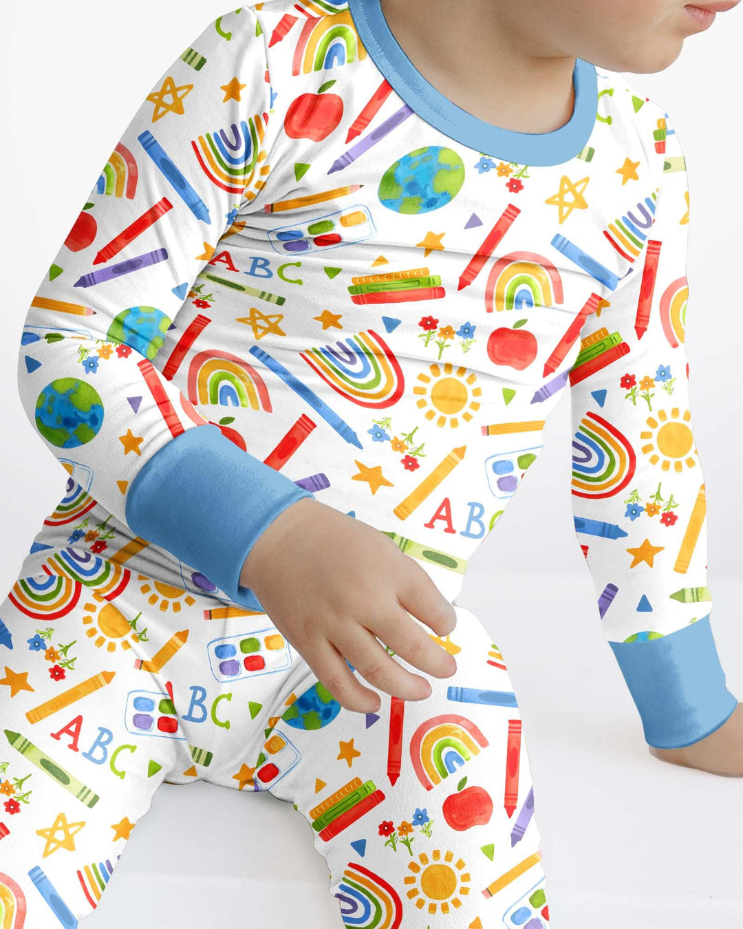 School Scribbles Bamboo Two Piece Long Sleeve Pajama Set