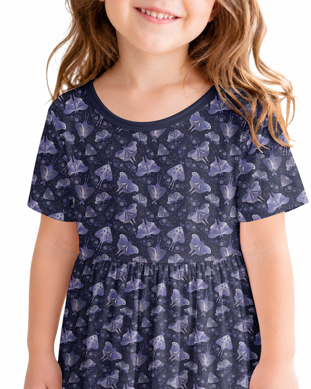 Very Peri Moths Bamboo Twirl Dress
