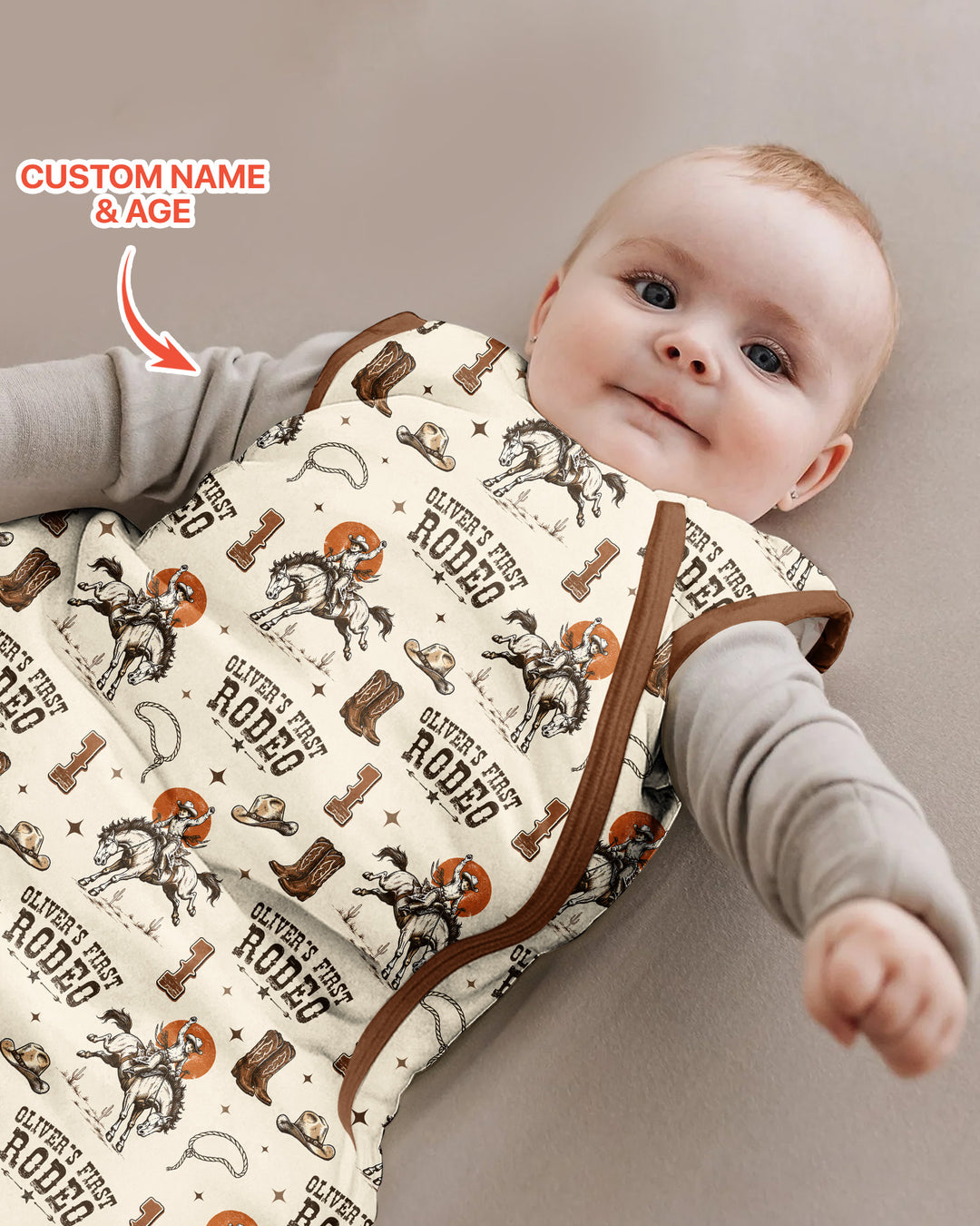 Custom Name Birthday Rodeo Bamboo Sleep Bag