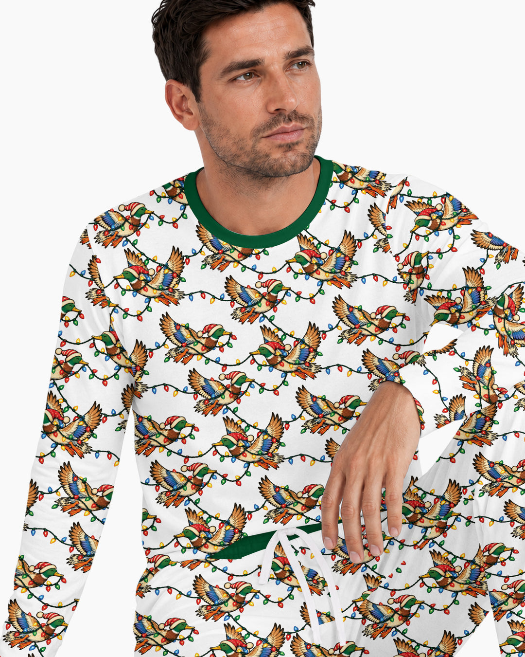 Preppy Christmas Mallard Duck Bamboo Men's Pajama Set