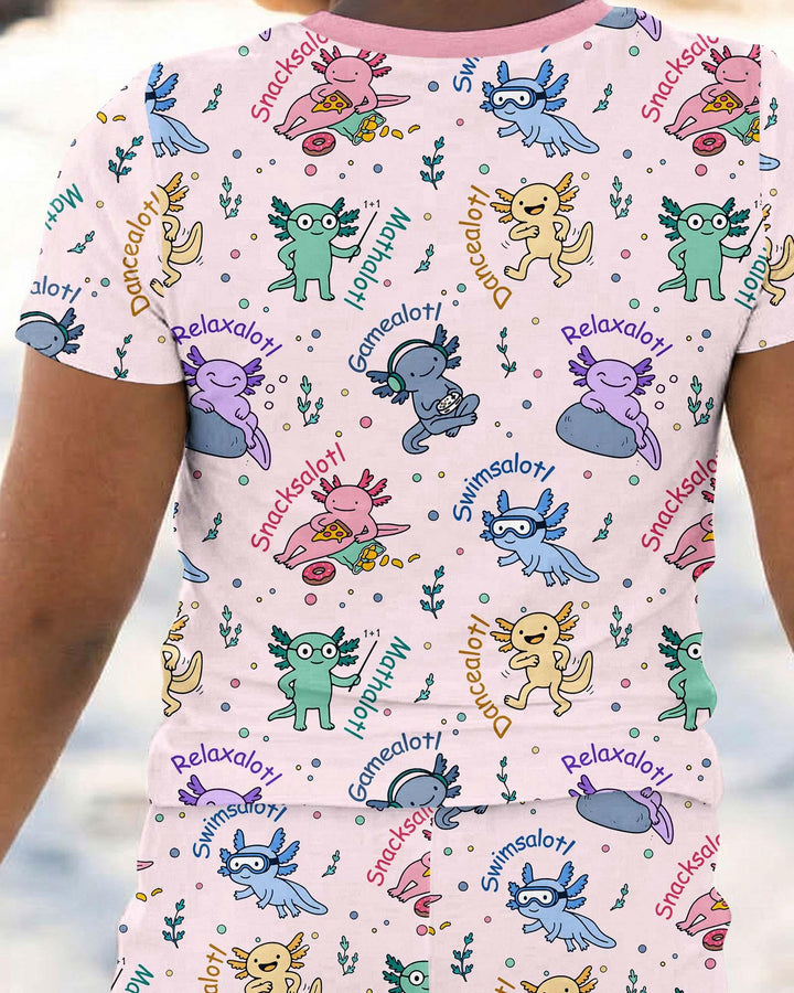 A Lotta Axolotls Bamboo Two Piece Short Sleeve Pajama Set