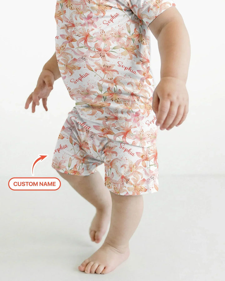 Zweiteiliges Pyjama-Set mit kurzen Ärmeln und Shorts im Sommer-Design
