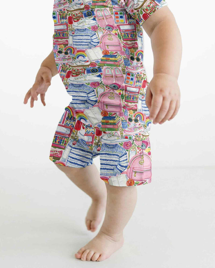Sweet School Adventure Bamboo Women Short Sleeve Short Pajama Set