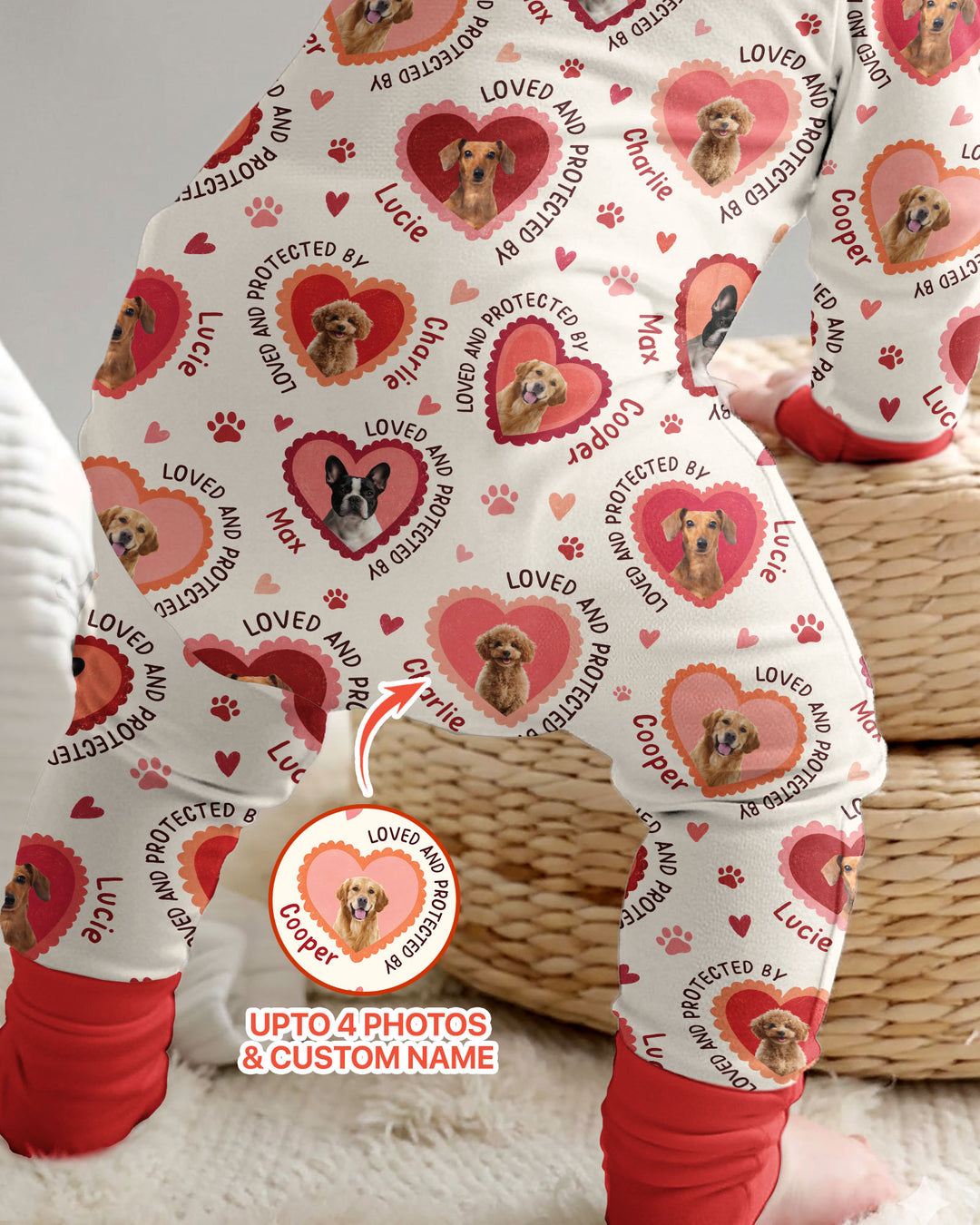 Custom Dogs Photo Loved And Protected By Bamboo Convertible Zippy