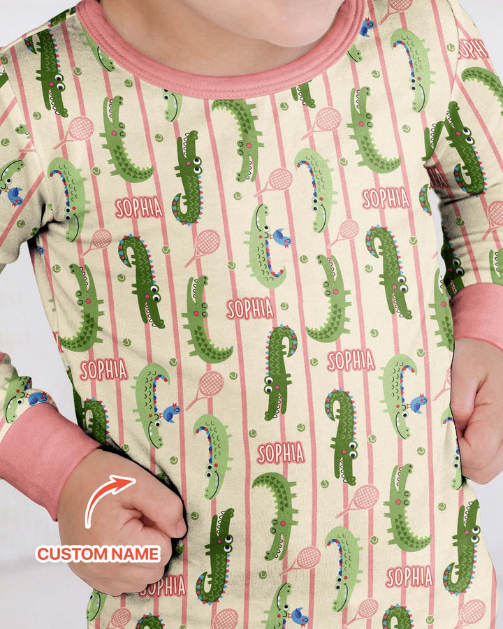 Zweiteiliges Langarm-Pyjama-Set mit Sommerfrüchten