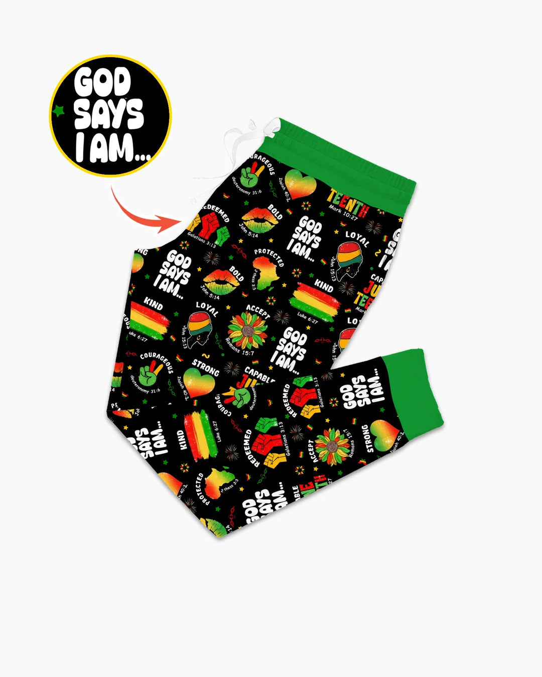 Gott sagt, ich bin Juneteenth Blessings Bambus Damen Pyjama Set