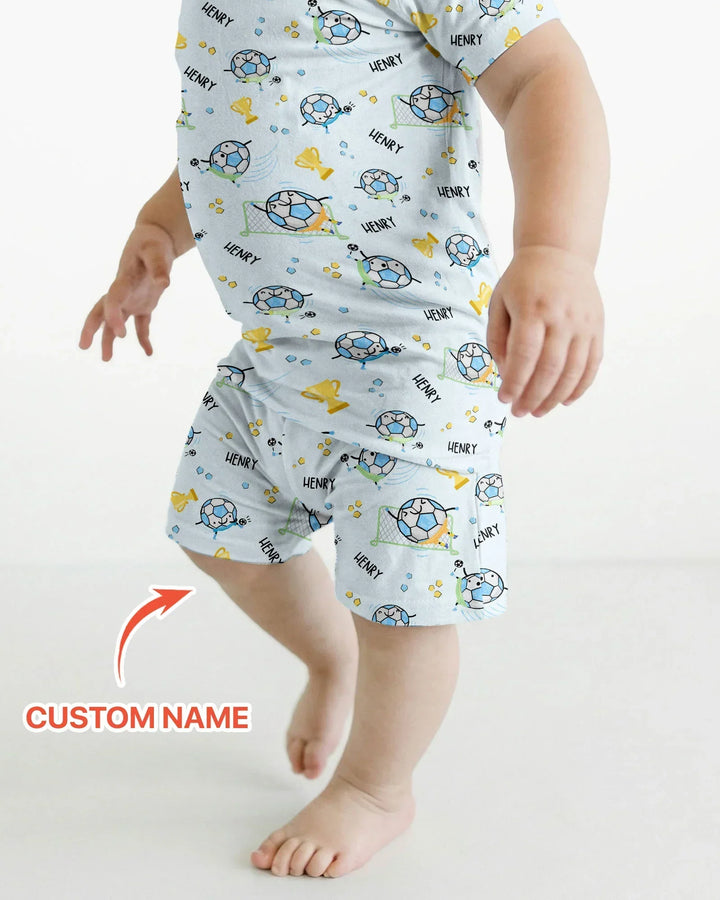 Zweiteiliges Pyjama-Set mit kurzen Ärmeln und Shorts im Sommer-Design