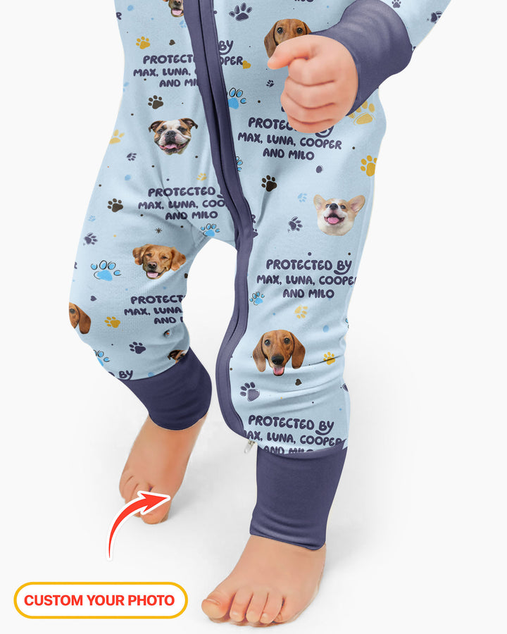 Custom Dog Photos "Protected By" Pawfect Pink Bamboo Convertible Zippy