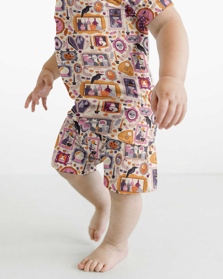 Spooky Portraits Bamboo Two Piece Short Sleeve Shorts Pajama Set