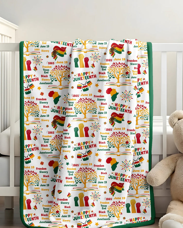 Happy Juneteenth Bamboo Blanket