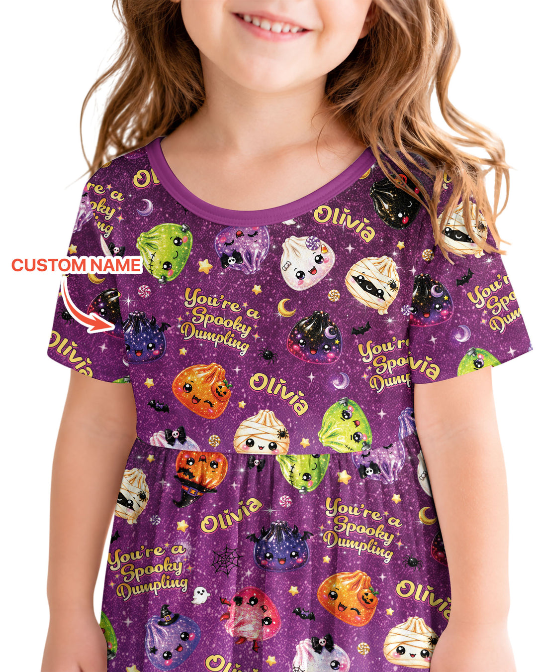 Custom Name You're A Spooky Dumpling Bamboo Twirl Dress