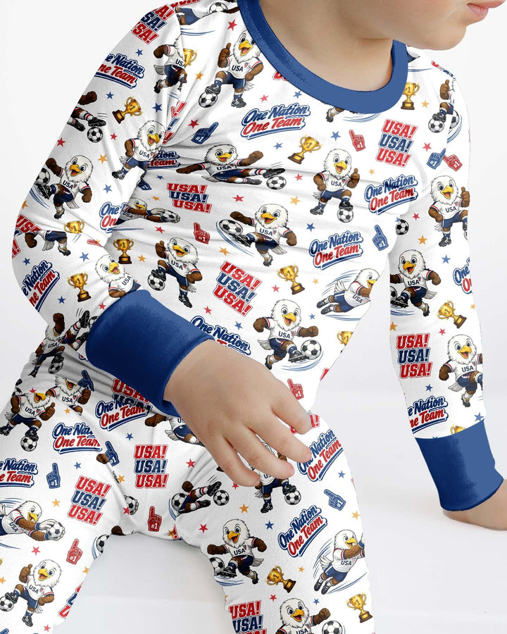 Zweiteiliges Langarm-Pyjama-Set mit Sommerfrüchten