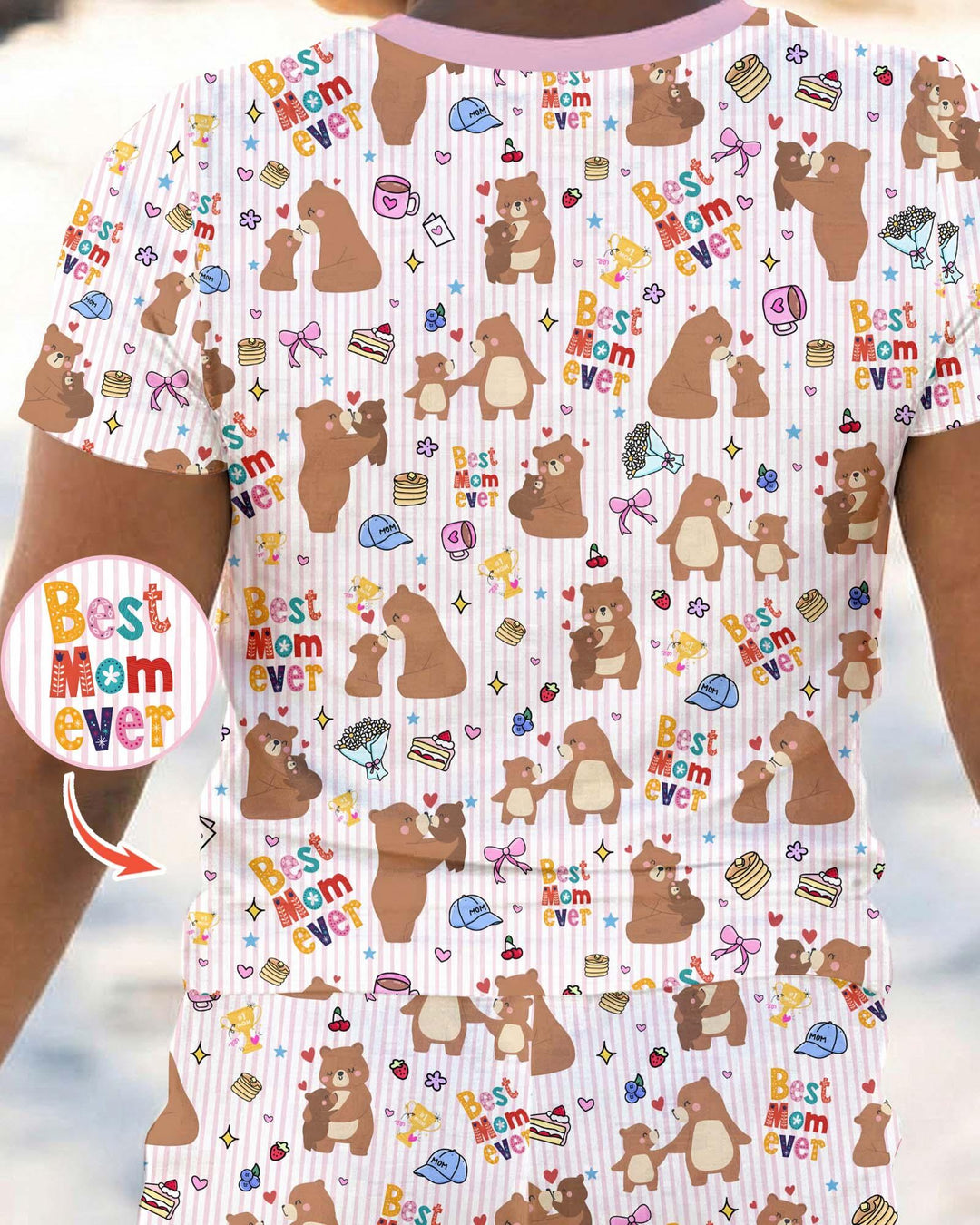 Zweiteiliges, kurzärmliges Pyjama-Set mit Marienkäfern