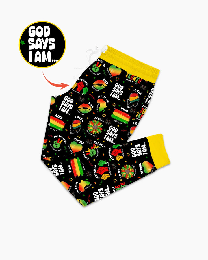 Gott sagt, ich bin Juneteenth Blessings Bambus Damen Pyjama Set