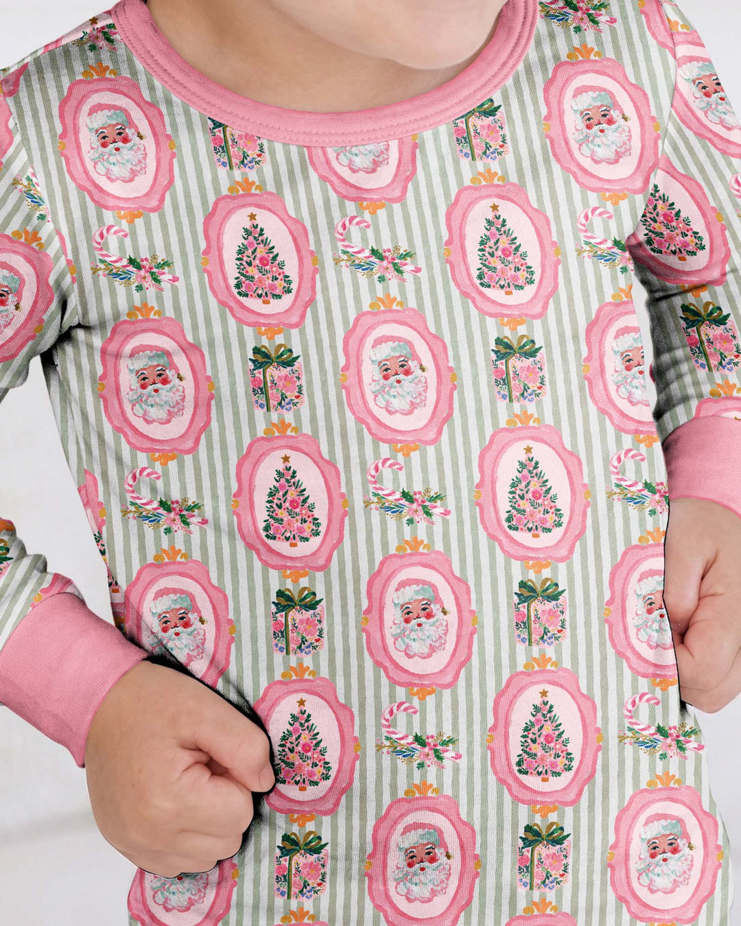 Vintage Christmas Keepsake  Bamboo Two Piece Long Sleeve Pajama Set