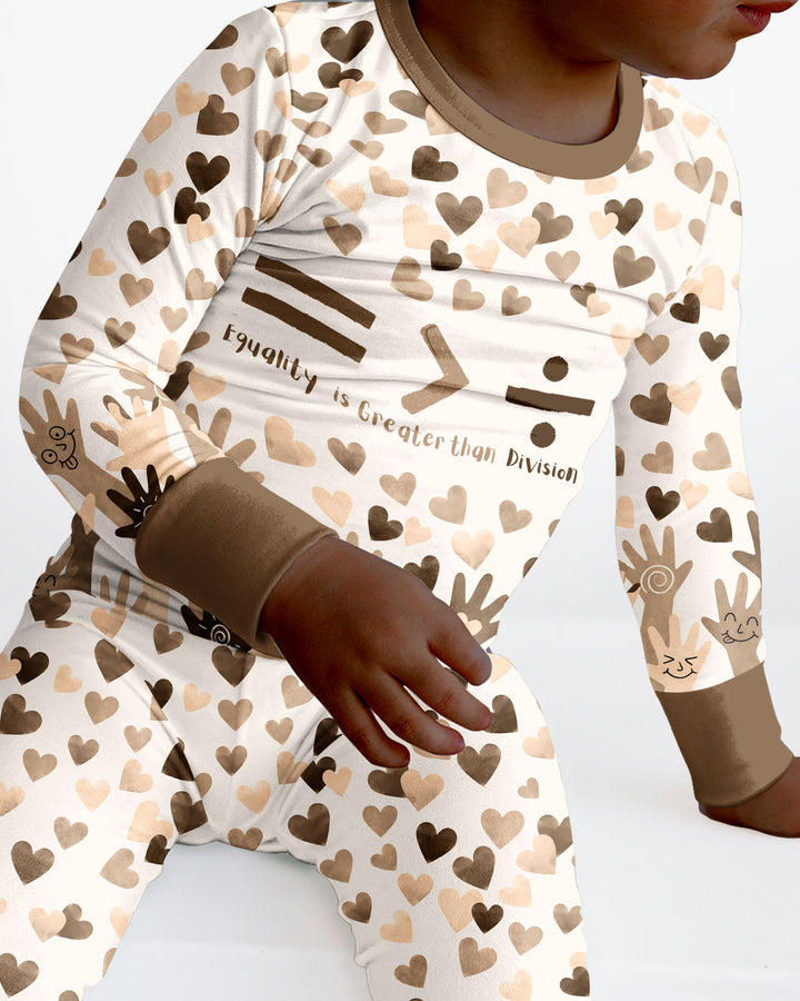 Equality Is Better Than Division Bamboo Two Piece Long Sleeve Pajama Set