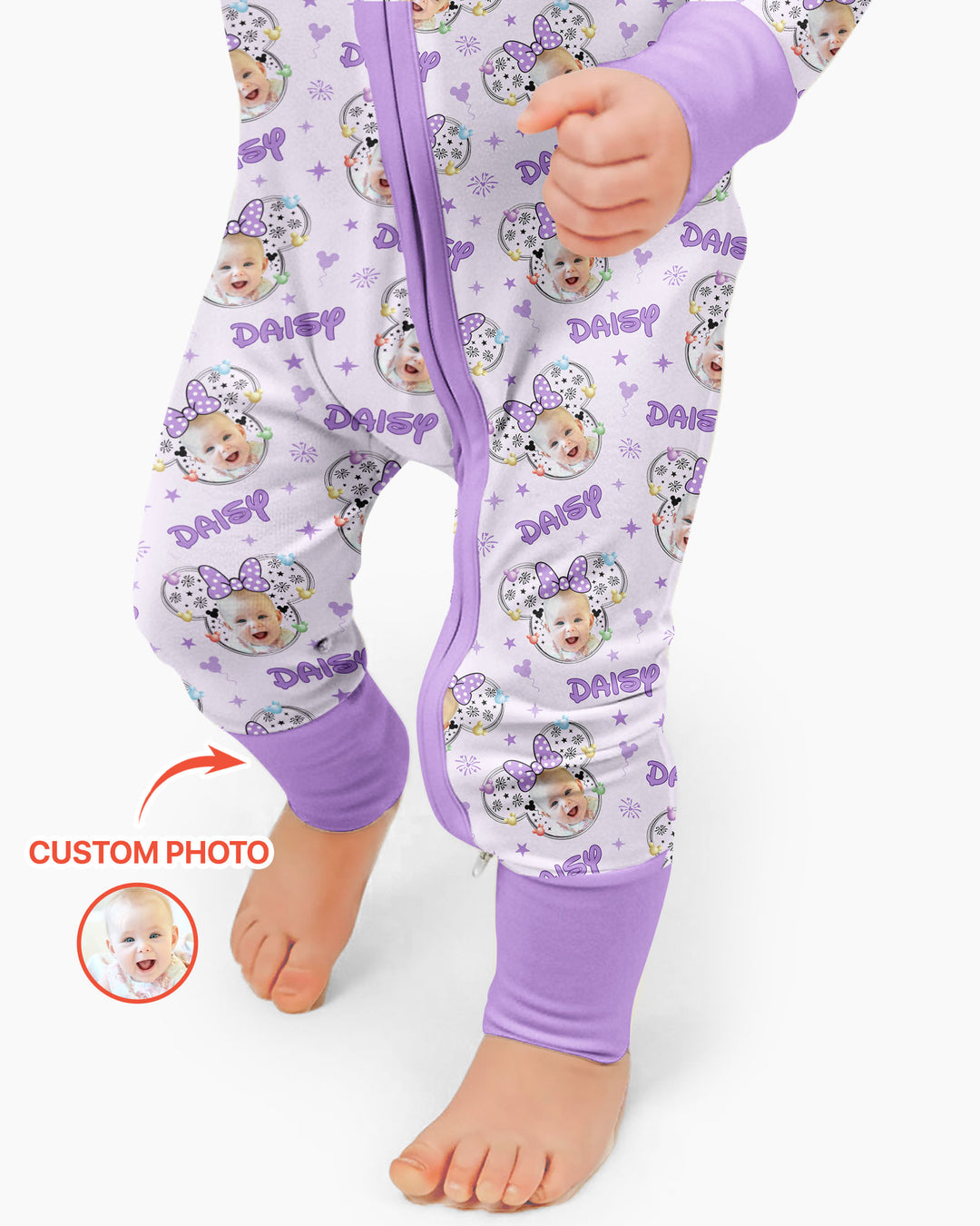 Gerippte Babykleidung mit individuellem Foto - Weich &amp; Skizzenhaft