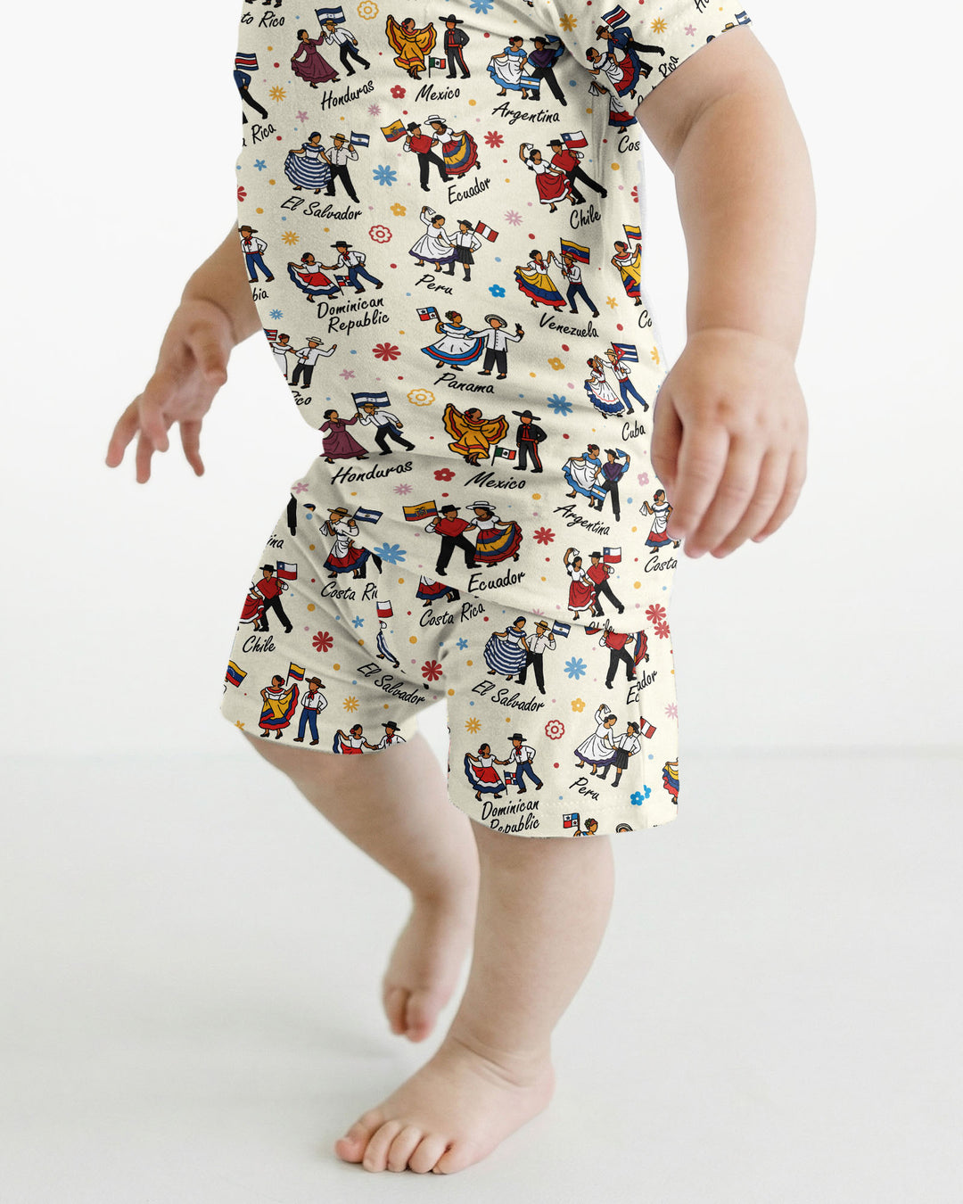 Template Zweiteiliges Pyjama-Set mit kurzen Ärmeln und Shorts