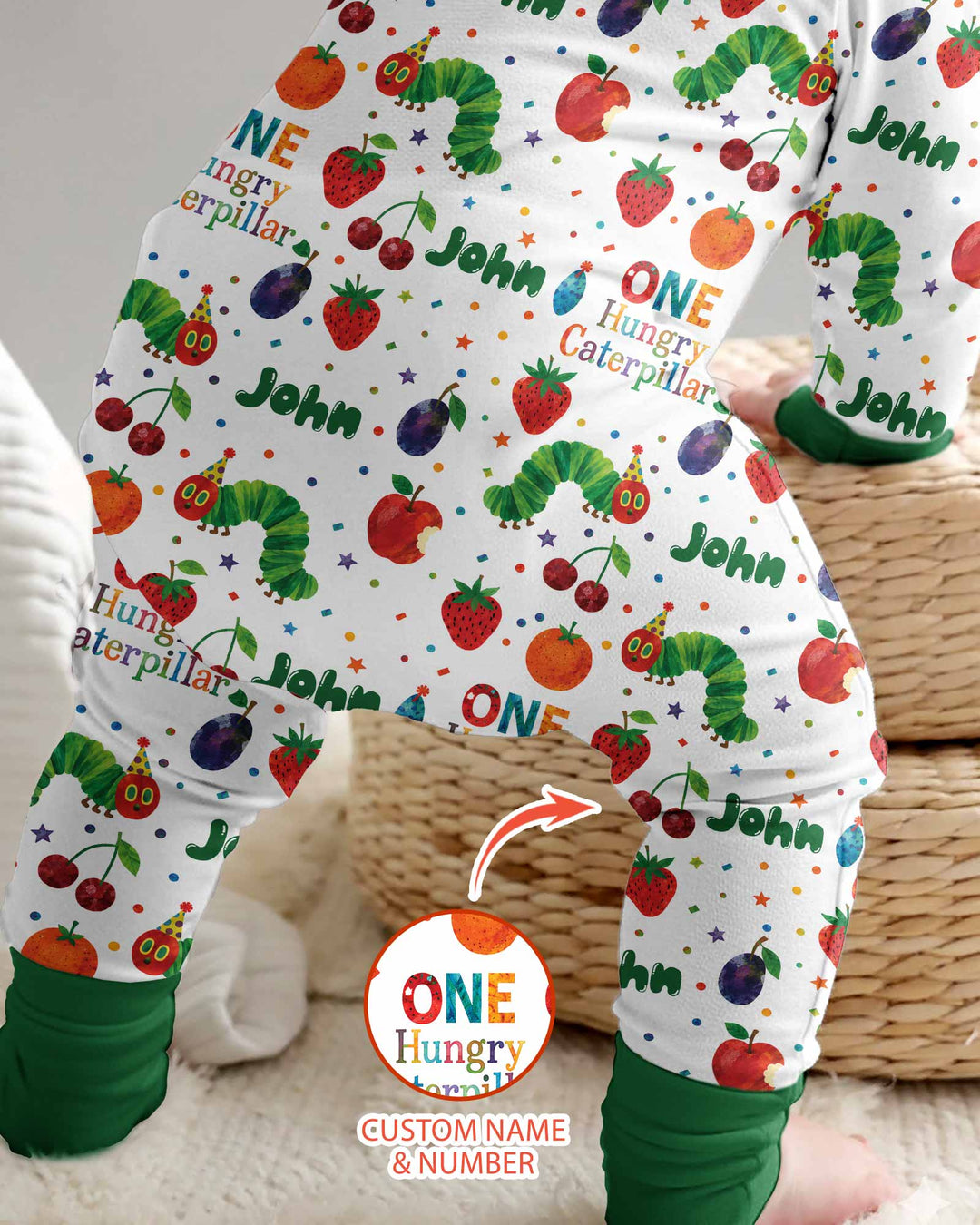 Custom Name And Age Hungry Caterpillar Bamboo Convertible Zippy