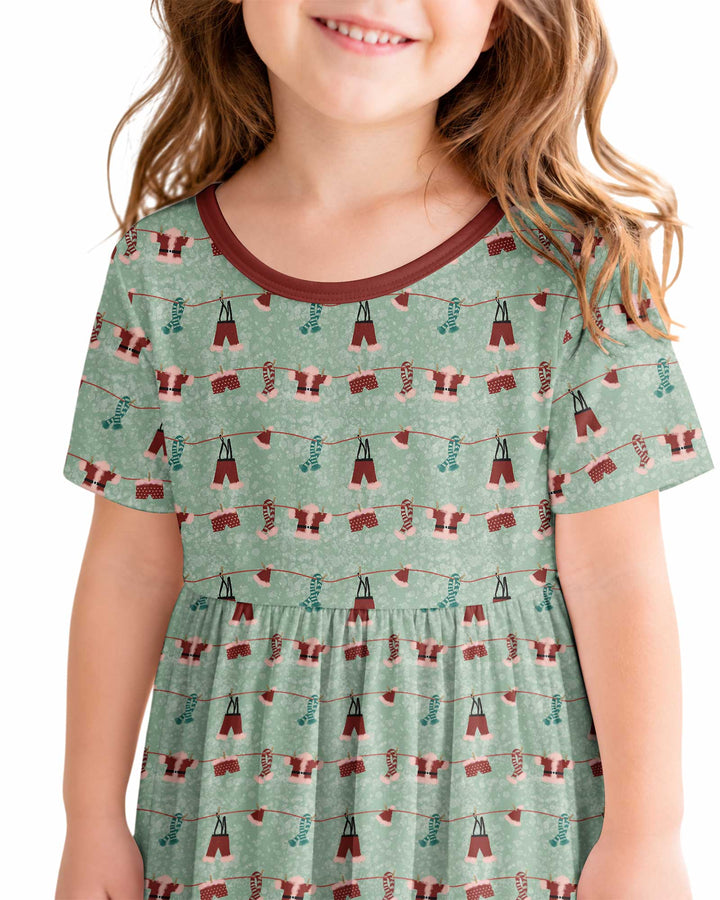 Santa In The Snow Bamboo Twirl Dress