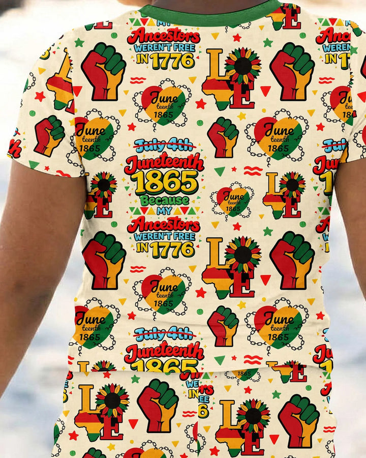 Zweiteiliges, kurzärmliges Pyjama-Set mit Marienkäfern
