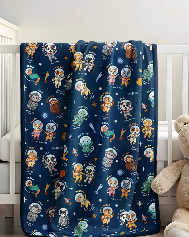 Animal Astronauts Bamboo Blanket