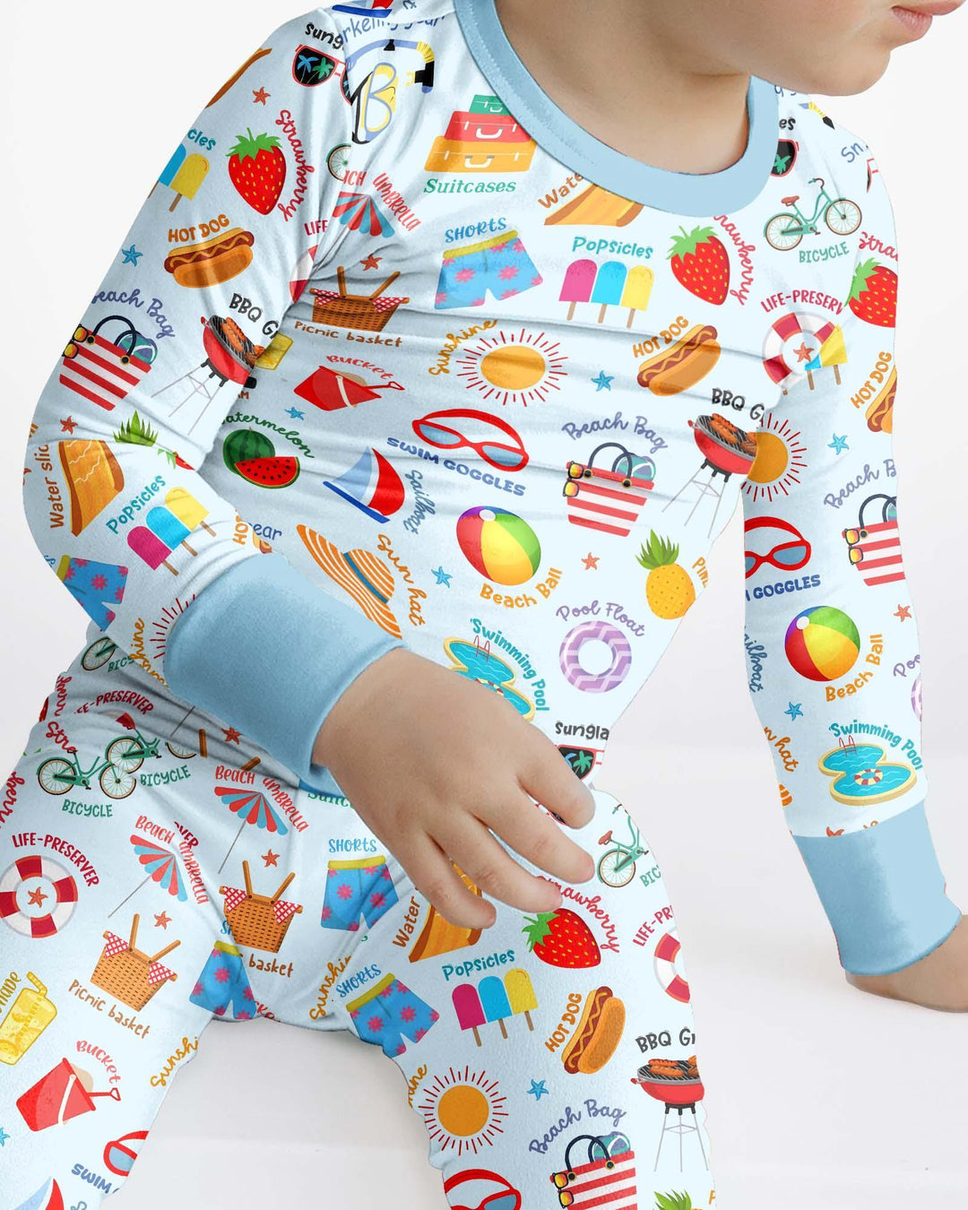 Zweiteiliges Langarm-Pyjama-Set mit Sommerfrüchten