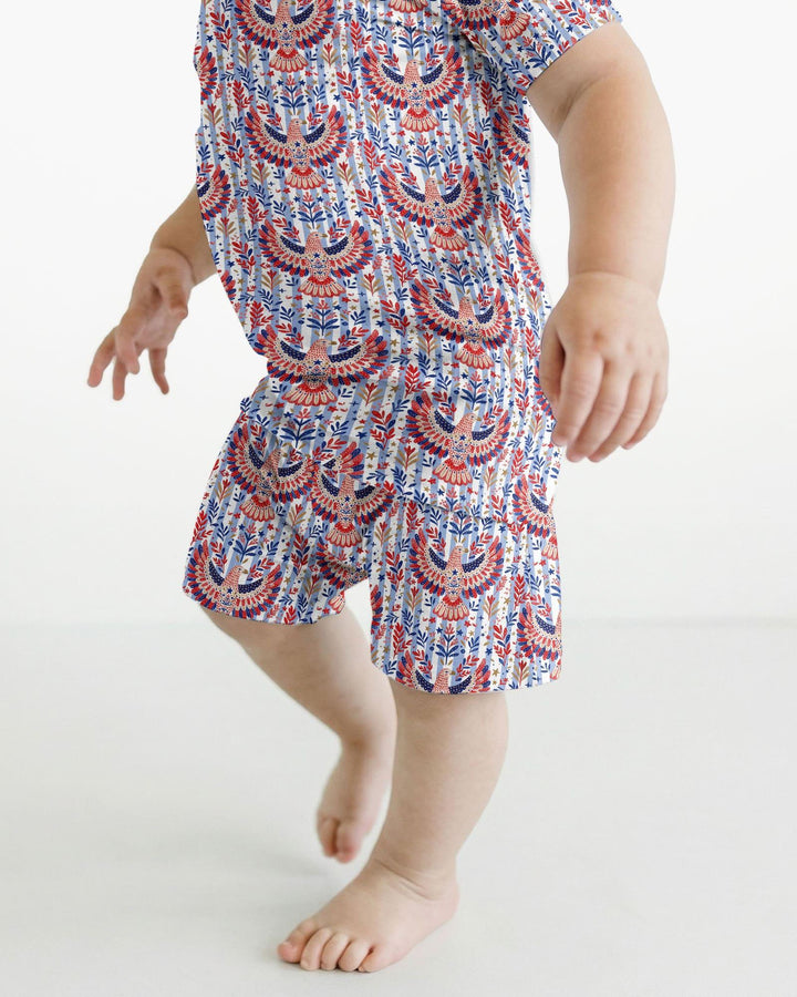 Template Zweiteiliges Pyjama-Set mit kurzen Ärmeln und Shorts
