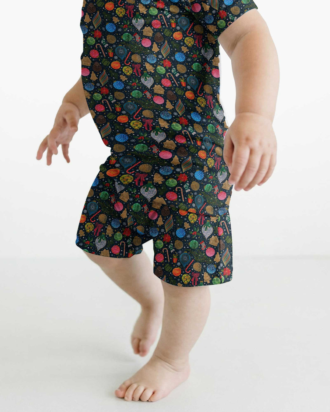 Holiday Ditsy Bamboo Two Piece Short Sleeve Shorts Pajama Set