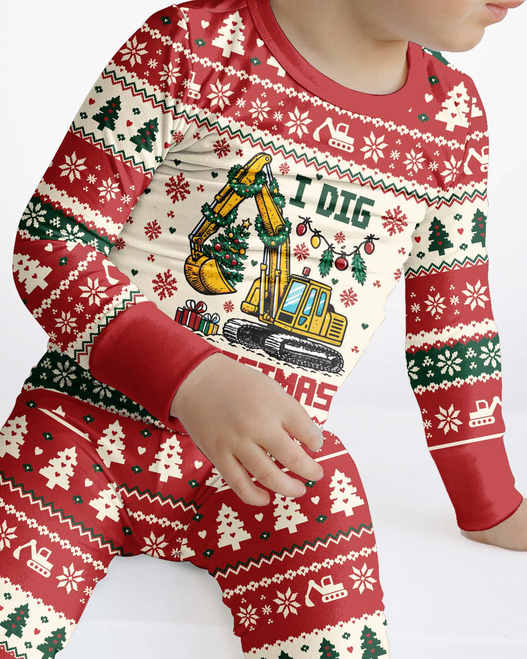 I Dig Christmas Ugly Bamboo Two Piece Long Sleeve Pajama Set