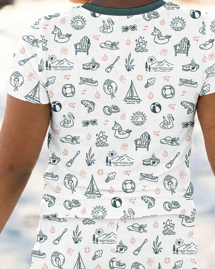 Zweiteiliges, kurzärmliges Pyjama-Set mit Marienkäfern