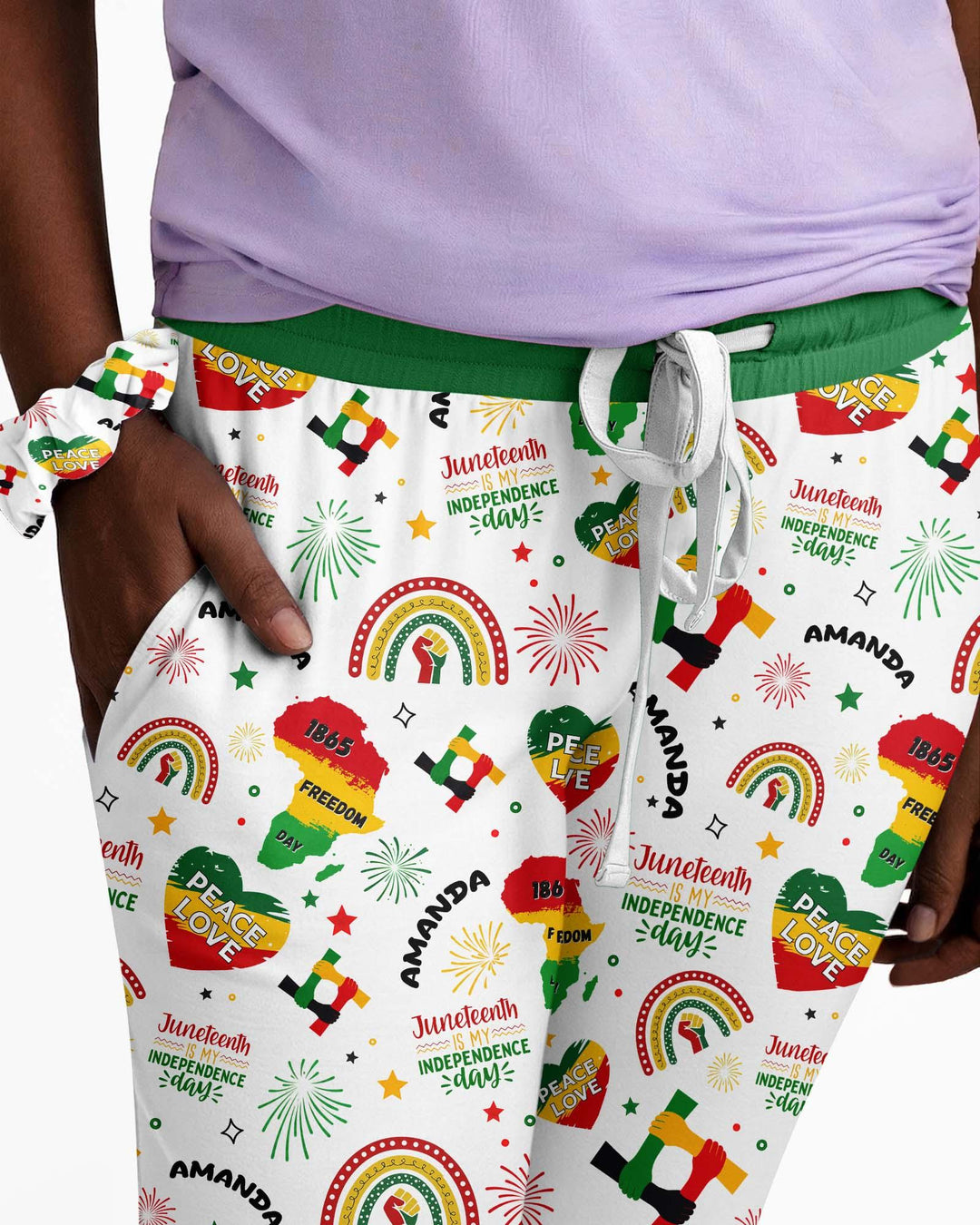 Custom Name Juneteenth Is My Independence Day Bambus Damen Pyjama Set