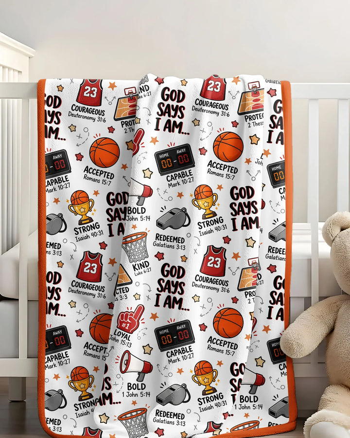 Basketball God Says I Am Bamboo Blanket