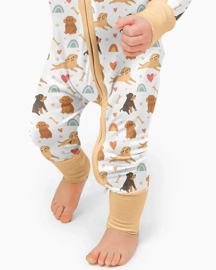 Brown Dogs Bambus Strampler mit Reißverschluss und Fußteil