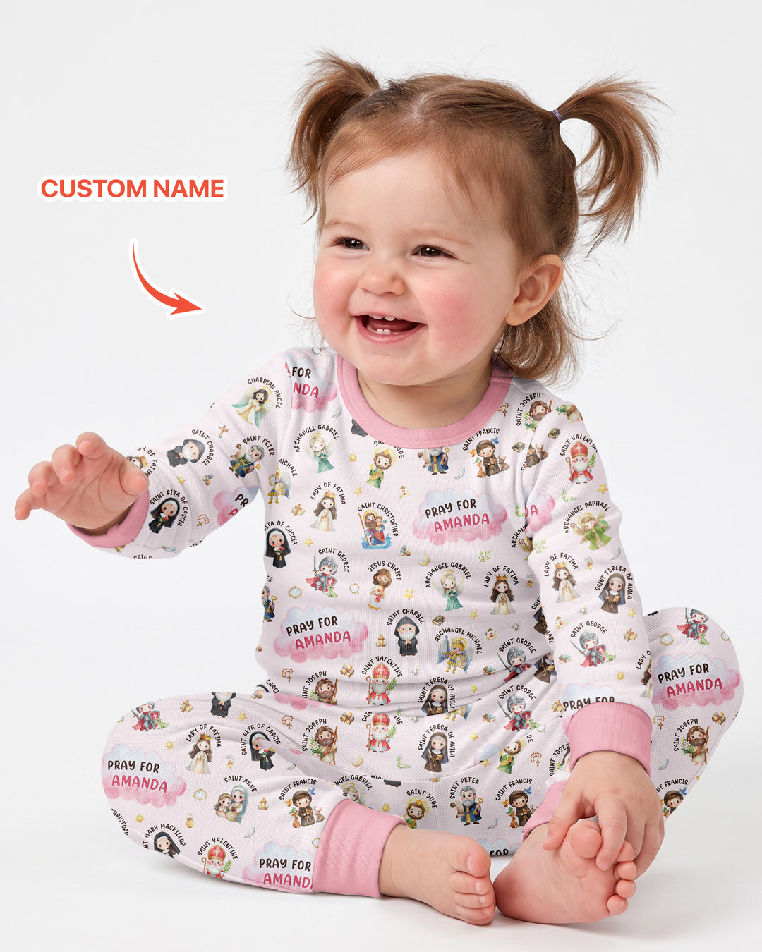 Catholic All Saints Bamboo Two Piece Long Sleeve Pajama Set