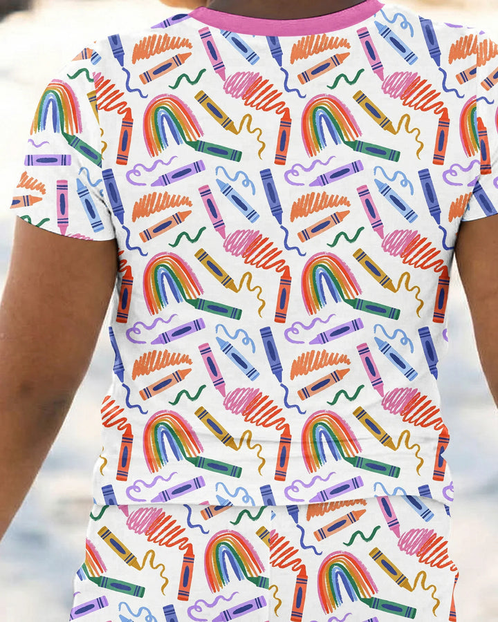 Zweiteiliges, kurzärmliges Pyjama-Set mit Marienkäfern
