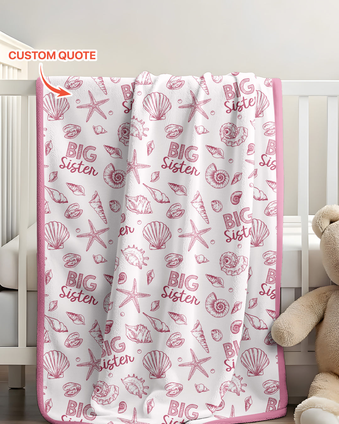 Coquette Seashell Matching Sibling Bamboo Blanket