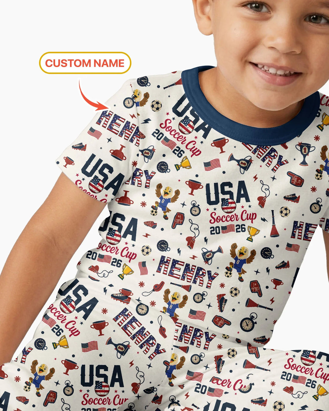 Zweiteiliges, kurzärmliges Pyjama-Set mit Marienkäfern