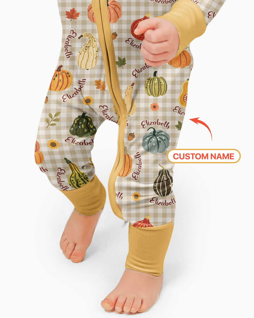Pumpkin Patch Custom Name Bamboo Convertible Zippy