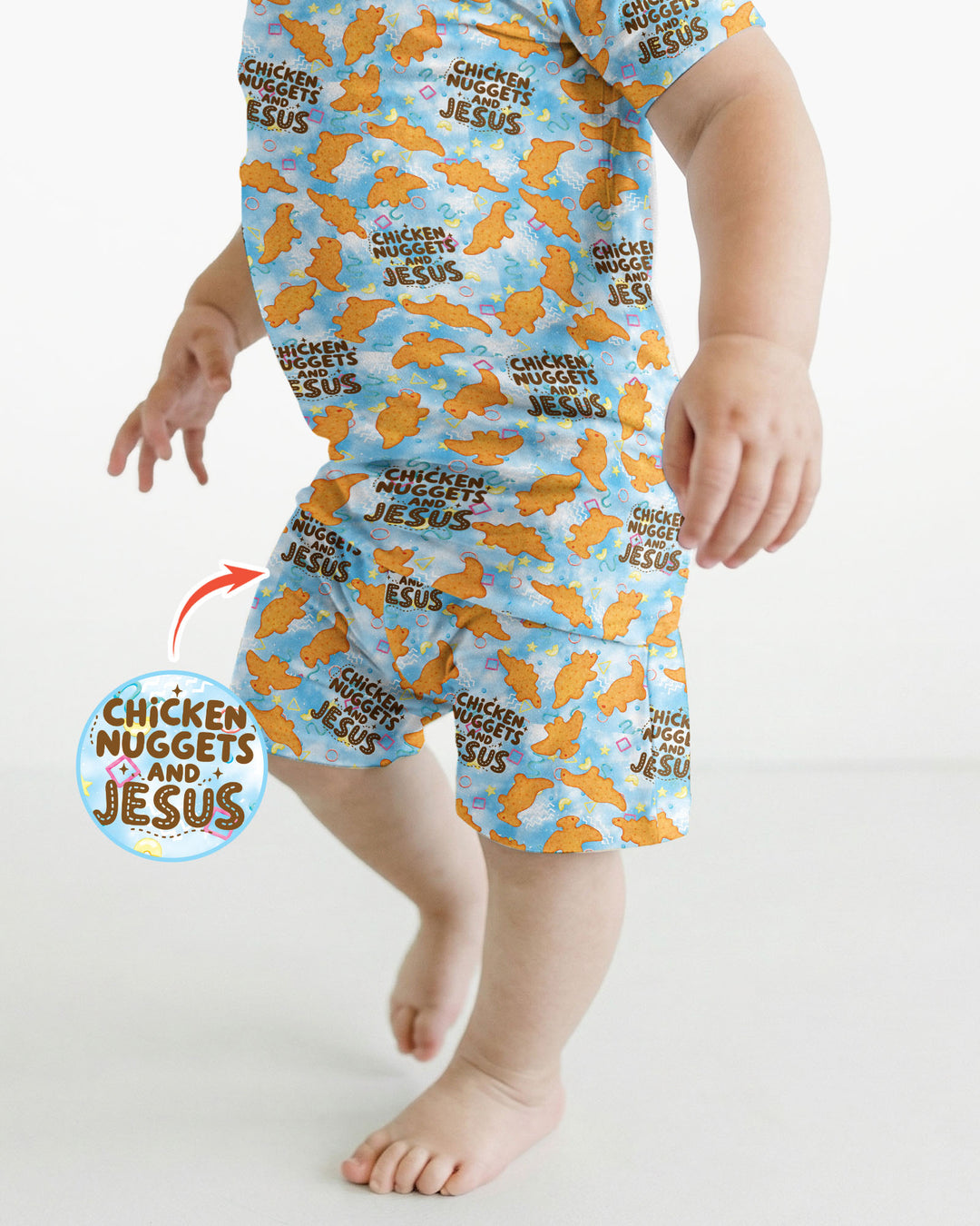 Template Zweiteiliges Pyjama-Set mit kurzen Ärmeln und Shorts