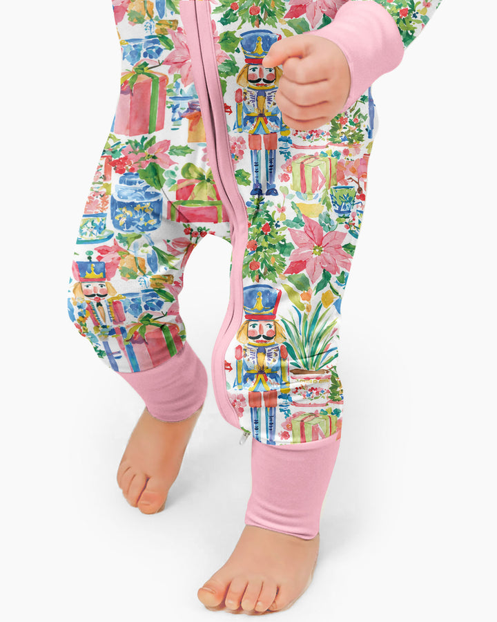 Watercolor Nutcracker Holiday Bamboo Convertible Zippy