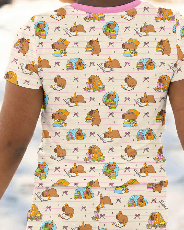 Zweiteiliges, kurzärmliges Pyjama-Set mit Marienkäfern